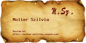 Molter Szilvia névjegykártya